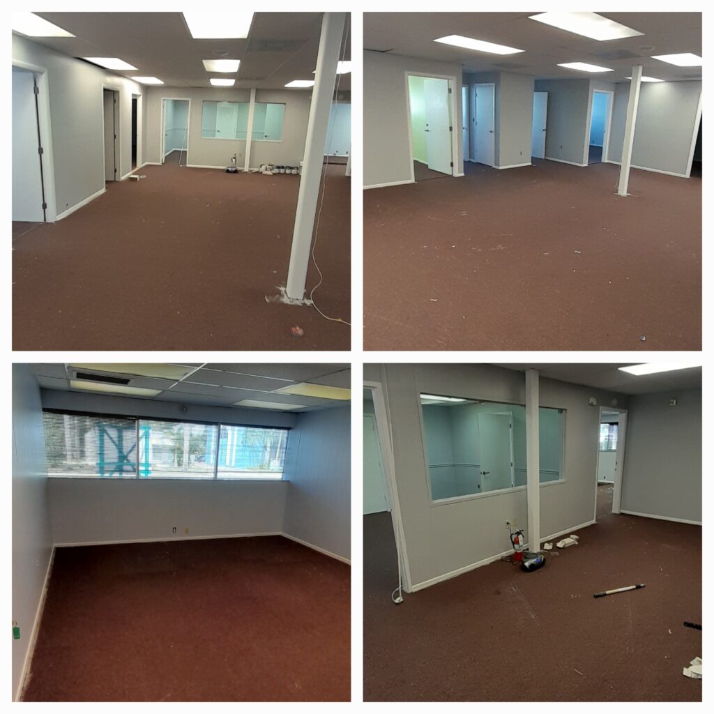 Professional commercial painting crew painting exterior of office building fort myers cape coral florida